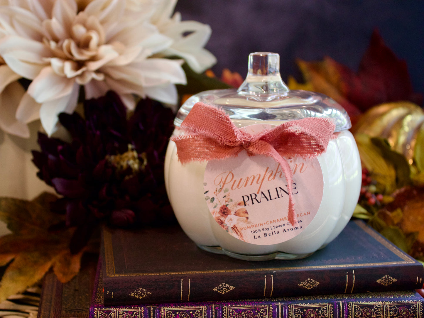 Fall Glass Pumpkin Candle