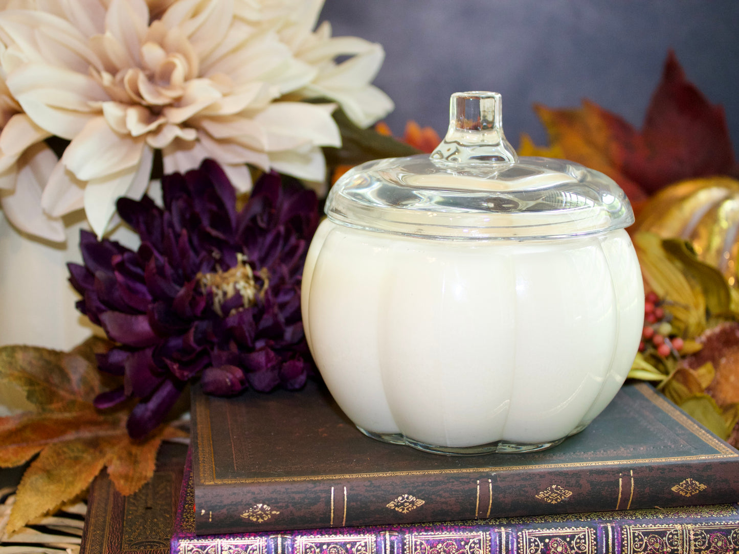 Fall Glass Pumpkin Candle