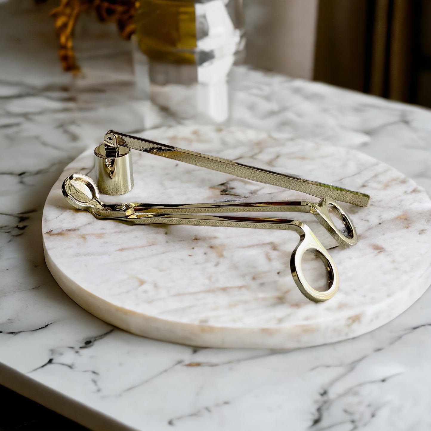 Gold Snuffer and Wick Trimmer Candle Care Tool Set
