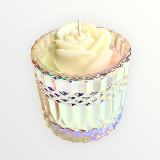 Sparkling Bergamot Rose Flower Candle