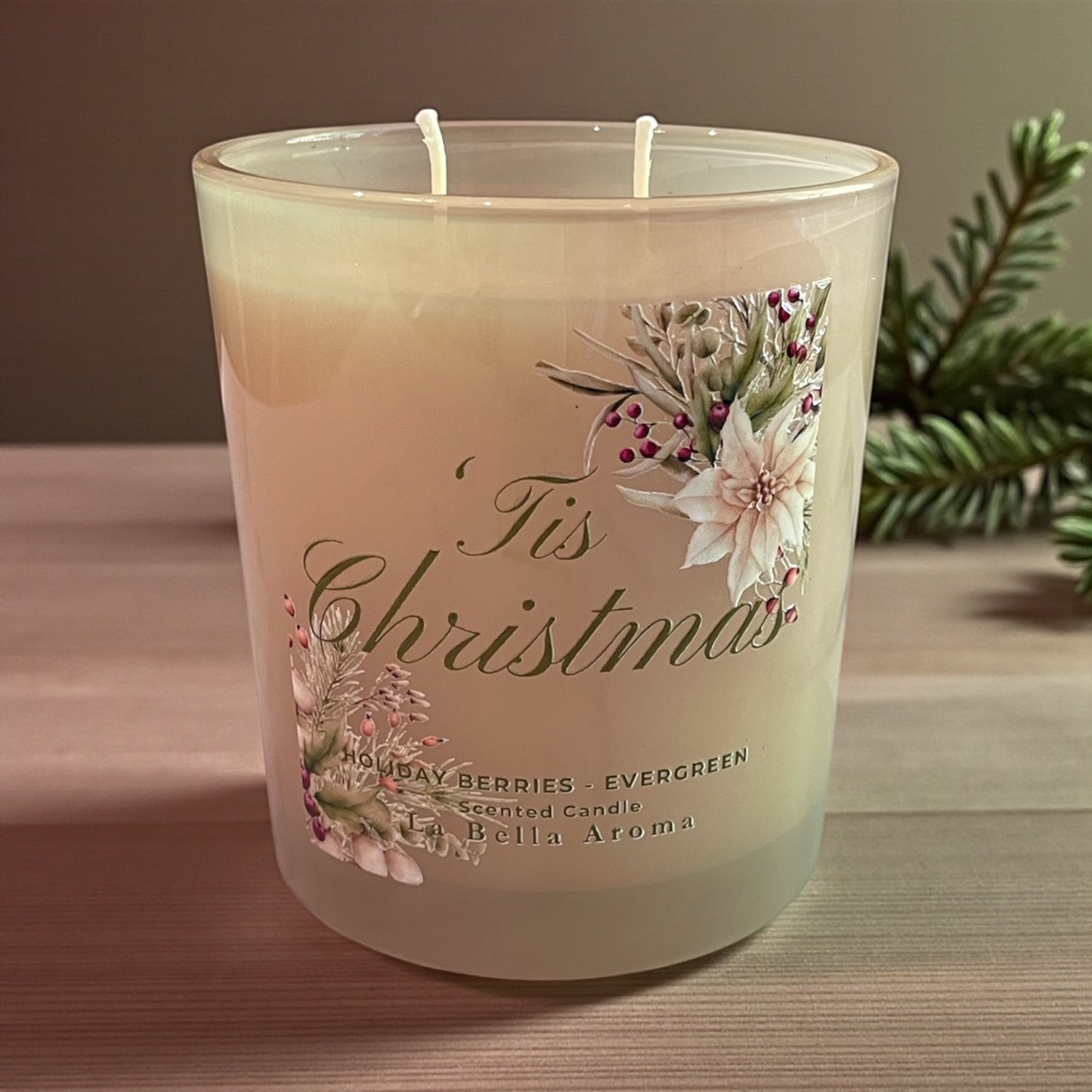 Holiday Berries & Evergreen Candle - 'Tis Christmas
